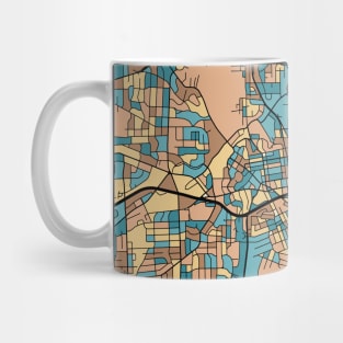 Winston-Salem Map Pattern in Mid Century Pastel Mug